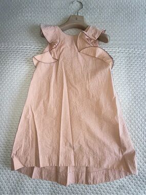 Brunello Cucinelli Girls' Pink Ruffle Sleeve Dress